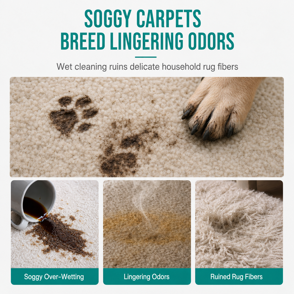 Waterless Carpet and Fabric Cleaner with Brush