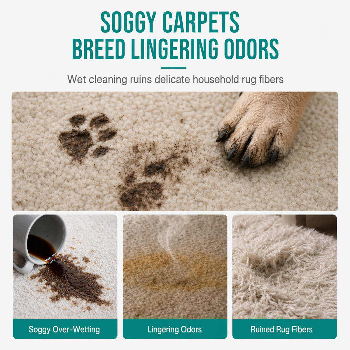 Waterless Carpet and Fabric Cleaner with Brush