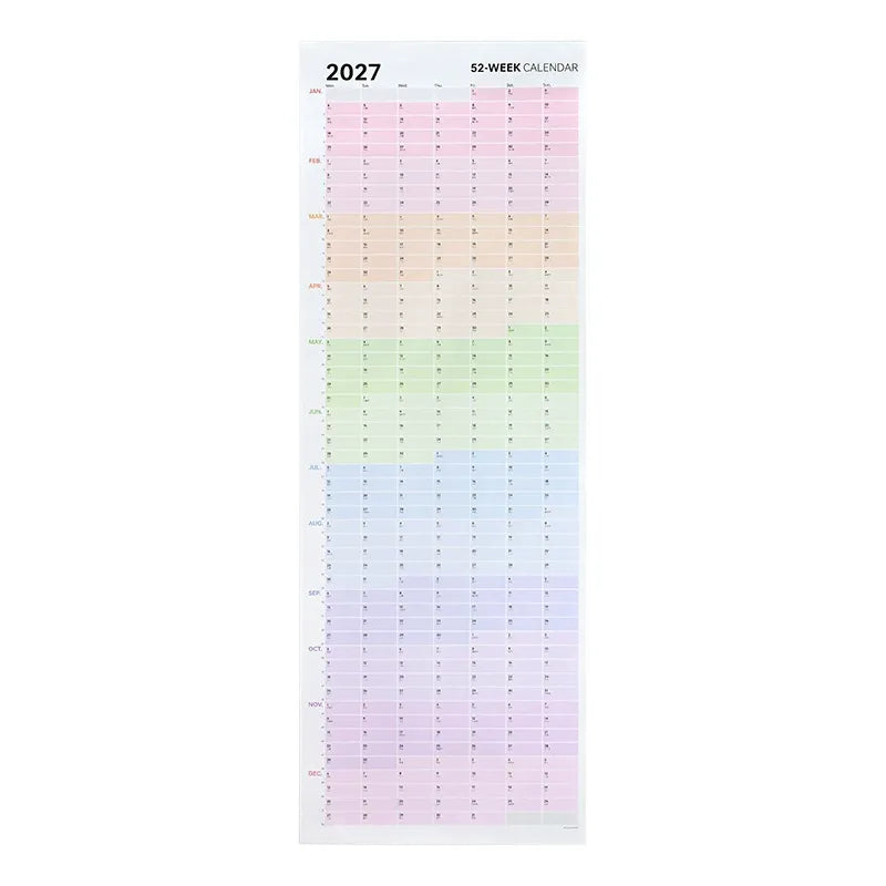 Full 2027 calendar poster on a light background