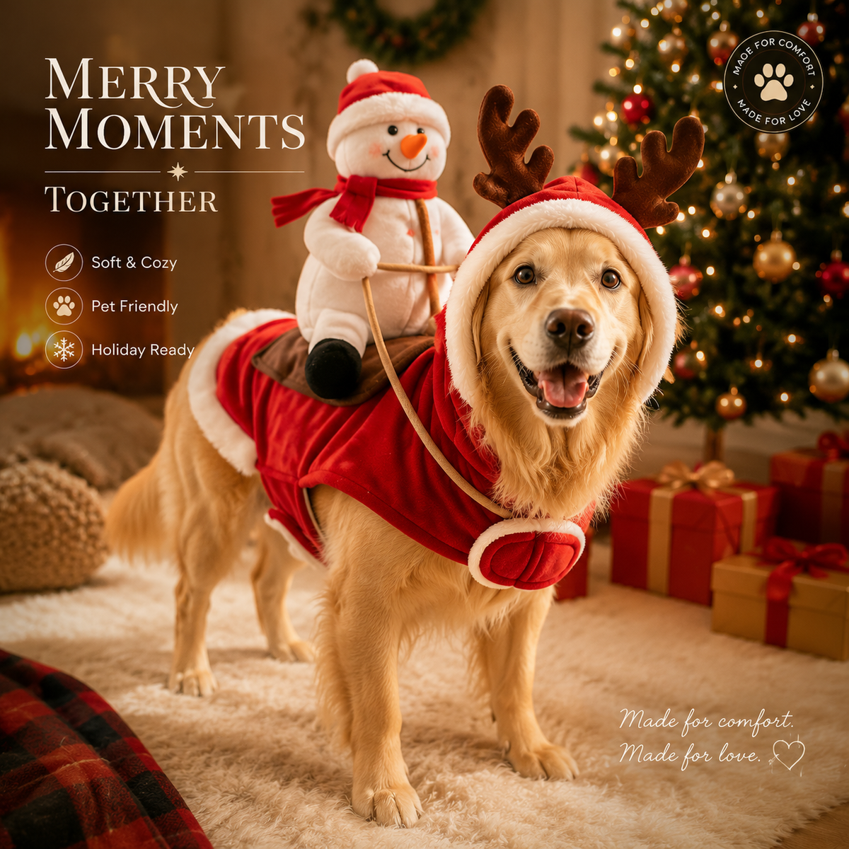 Snowman rider dog costume