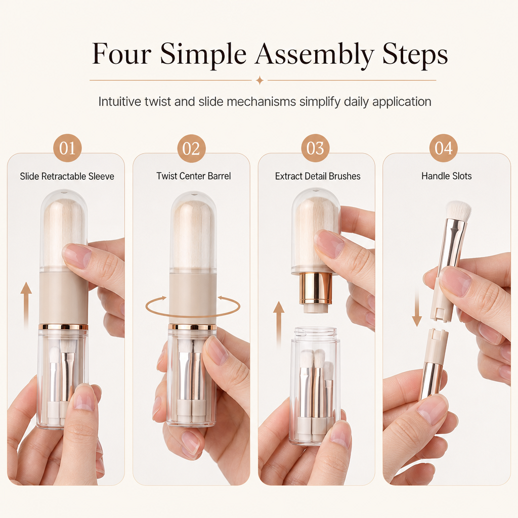 6-in-1 Portable Makeup Brush Set