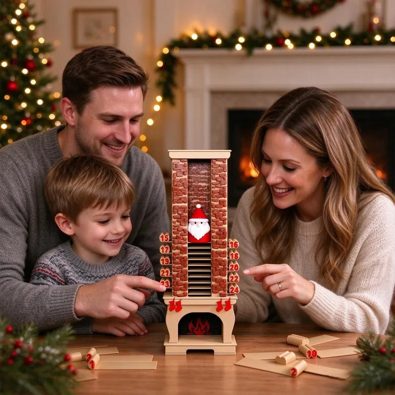 Family enjoying the Santa chimney countdown