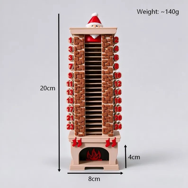 Small Santa chimney advent calendar size diagram
