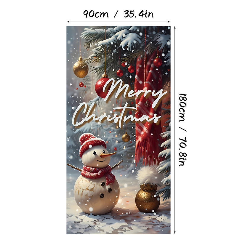 Christmas Santa Claus Front Door Cover Decoration Banner