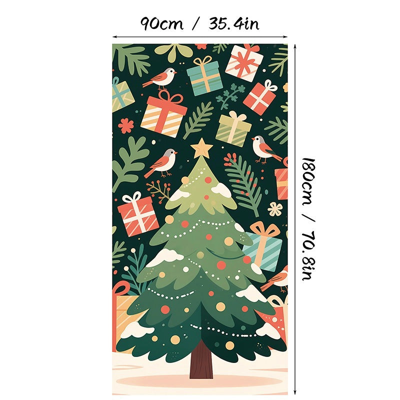 Christmas Santa Claus Front Door Cover Decoration Banner