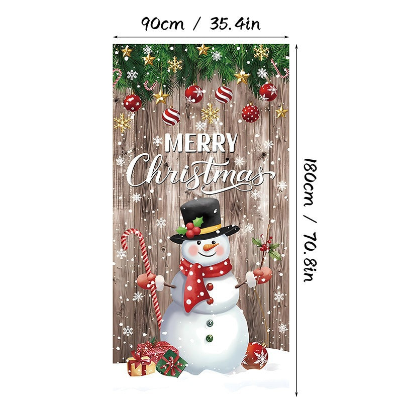 Christmas Santa Claus Front Door Cover Decoration Banner