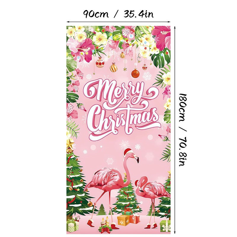 Christmas Santa Claus Front Door Cover Decoration Banner
