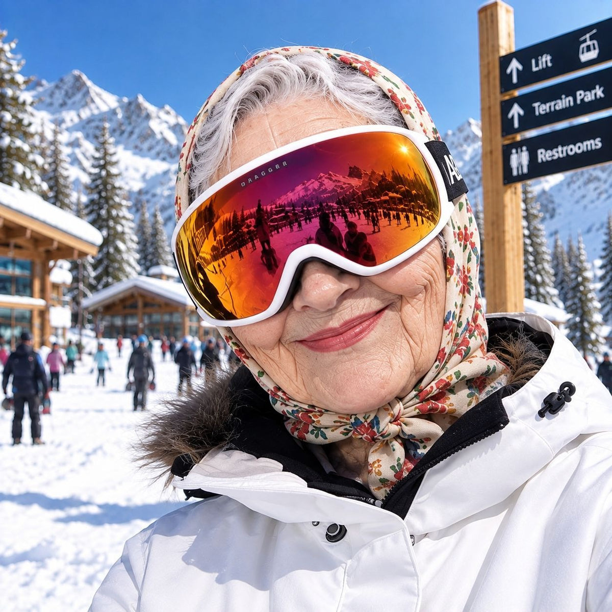 Funny Realistic Old Man 3D Print Ski Balaclava Face Mask