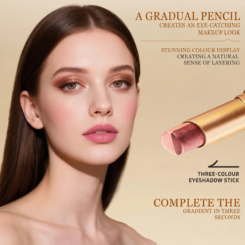 3-Color Matte Earth-Tone Eyeshadow Stick