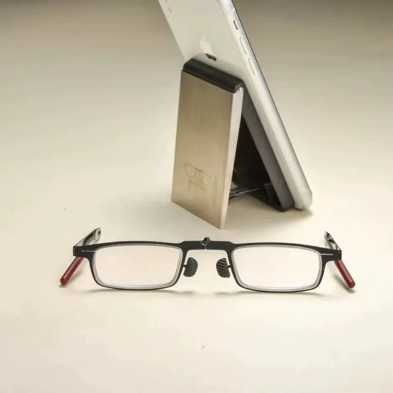 Foldable Blue Light Blocking Glasses with Phone Stand Case