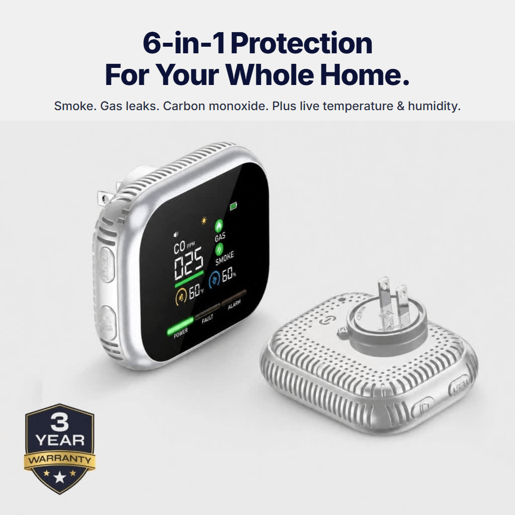 6-in-1 Smoke, Gas & CO Detector
